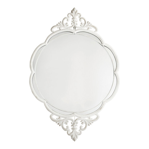 Miroir ovale Ophélie en métal blanchi