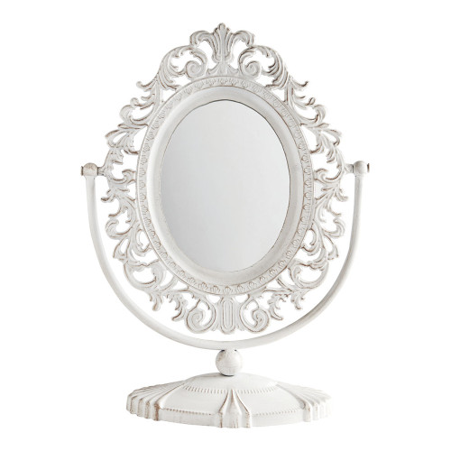 Rosalie Freestanding Mirror in Whitewashed Metal