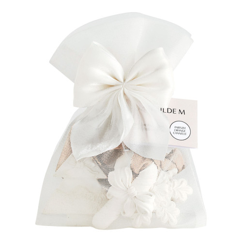 Pouch of 3 Rubans de Fête scented ornaments - Orange Cannelle