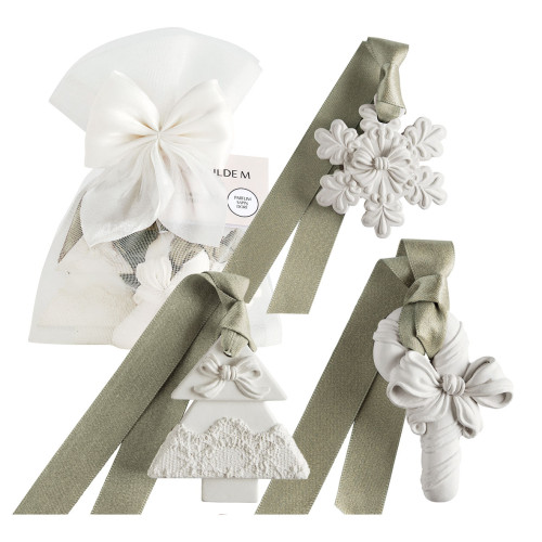 Pouch of 3 Rubans de Fête Scented Decorations - Sapin Doré
