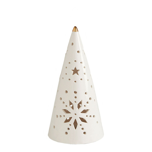Decorative ceramic cone Christmas tree with LEDs - Medium