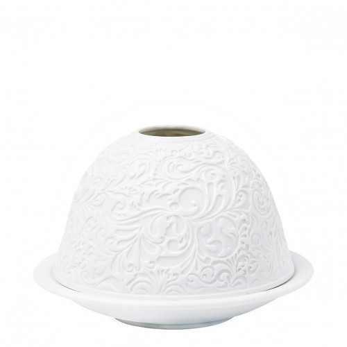 Arabesques porcelain bisque lithophane tealight holder