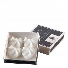 Boîte de 4 décors fondants parfumés Cœur  Nœud - Fleur de Coton