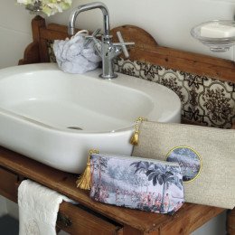 Toiletry bag fabric large Médaillon Iles Marquises