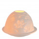 Majestic Flowers lithophane candle holder in porcelain biscuit