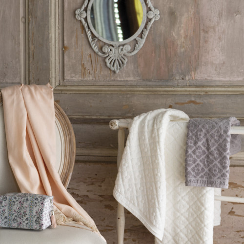 Floral Softness White Bath Towel