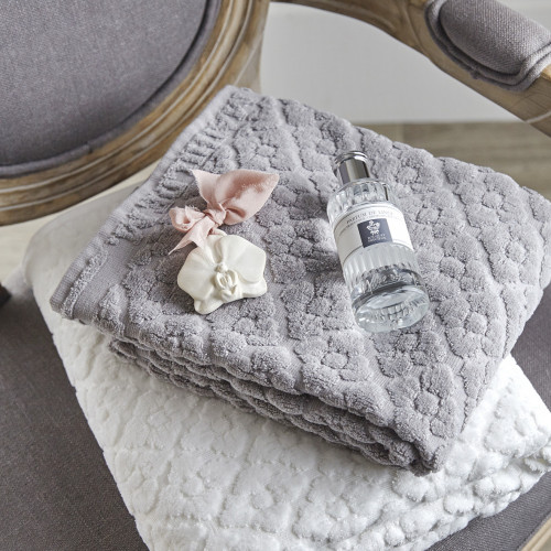 Floral Softness White Bath Towel