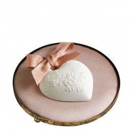 Plateau rond tapissier rose poudré
