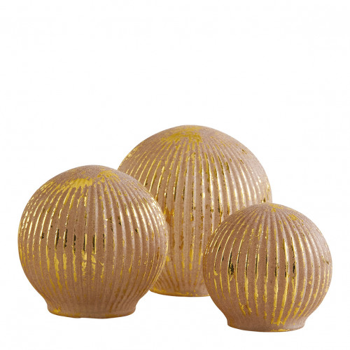 Boule mercurisée lumineuse rose et dorée - Moyen modèle